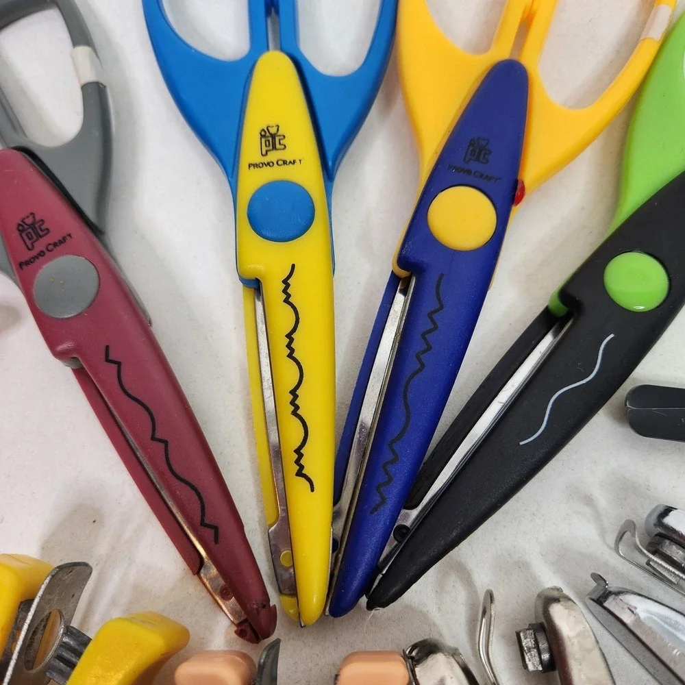 Fiskars Provo Craft Paper Edgers Scissors Punches Colorful Non Stick Blade
